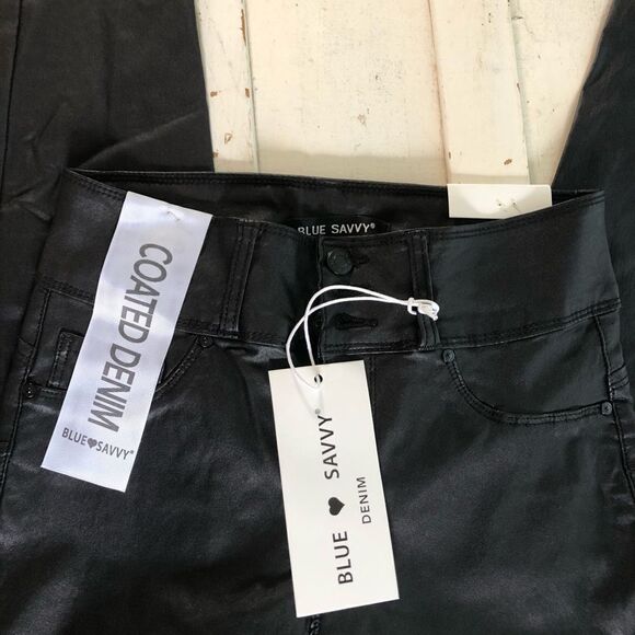 NWT Blue Savy Denim High Rise Push up Coated Denim - Picture 4 of 7